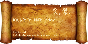 Kaján Nándor névjegykártya