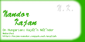 nandor kajan business card